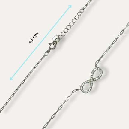 Collares. Collares de plata. Collares plata. Collares para mujer. Collares pandora. Collares tous. Collar con dije. Collares moda 2024. Collares 2024. Collar para vestido. Collar con vestido. Collar de plata infinito con zirconia. Zirconia. Regalo para mi novia. Collares de graduación. Collares para graduación. Collar para XV años. Infinito. Plata esterlina. Plata ley 925. Plata pura. Plata 925.